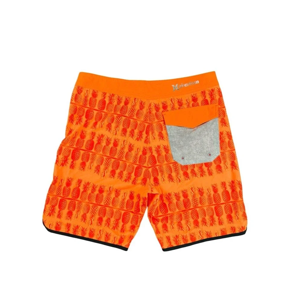 Hurley Phantom Pineapple Board Shorts Mens 30 Neon Orange Surf Swim Trunks Beach
